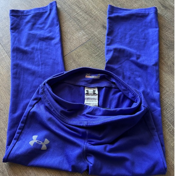 Under Armour Girls Purple AllSeasonGear Flare Leggings Athletic Pants Size 4 - Picture 5 of 5